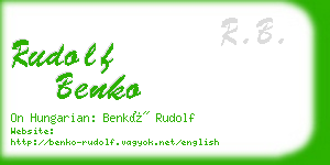 rudolf benko business card